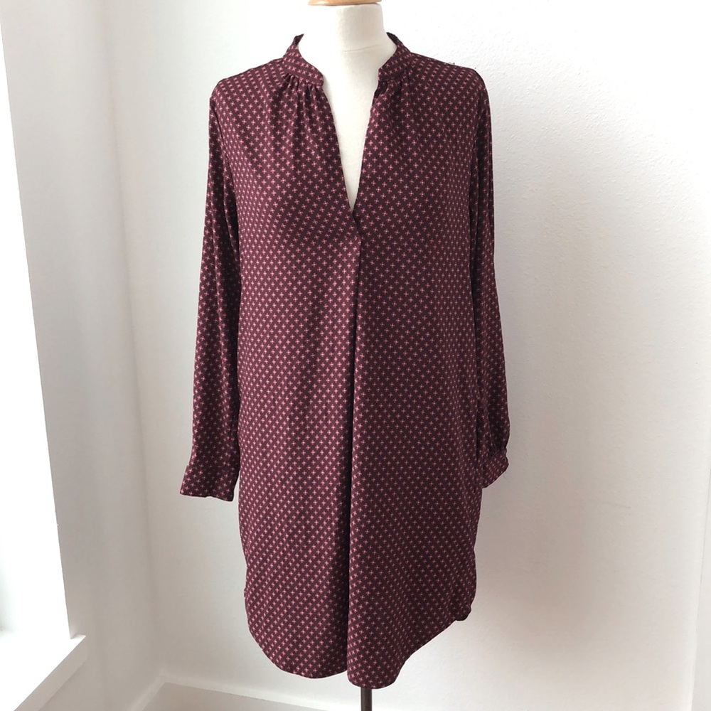 Ann Taylor LOFT split neck shirt dress